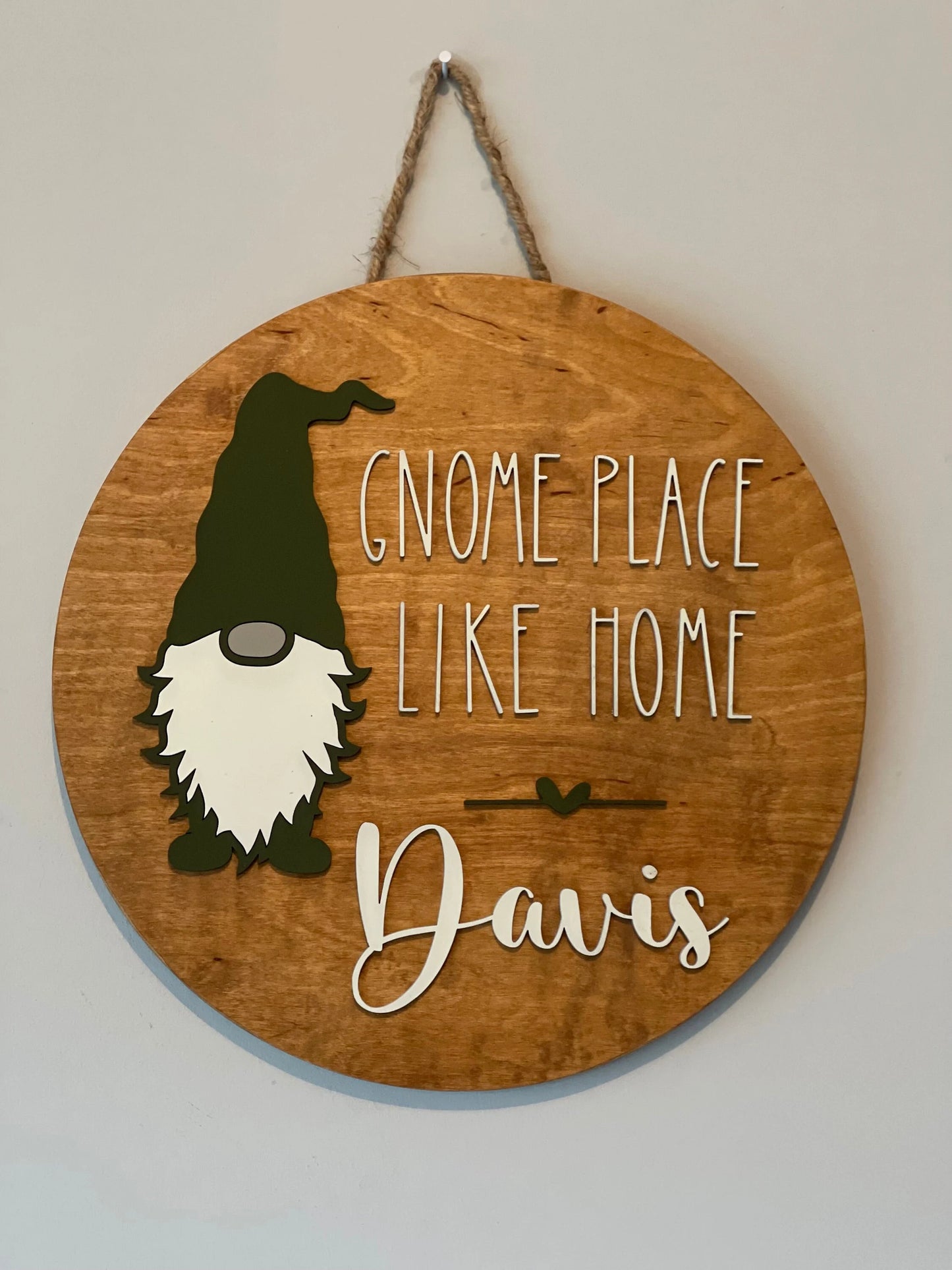 Gnome Place Like Home door hanger
