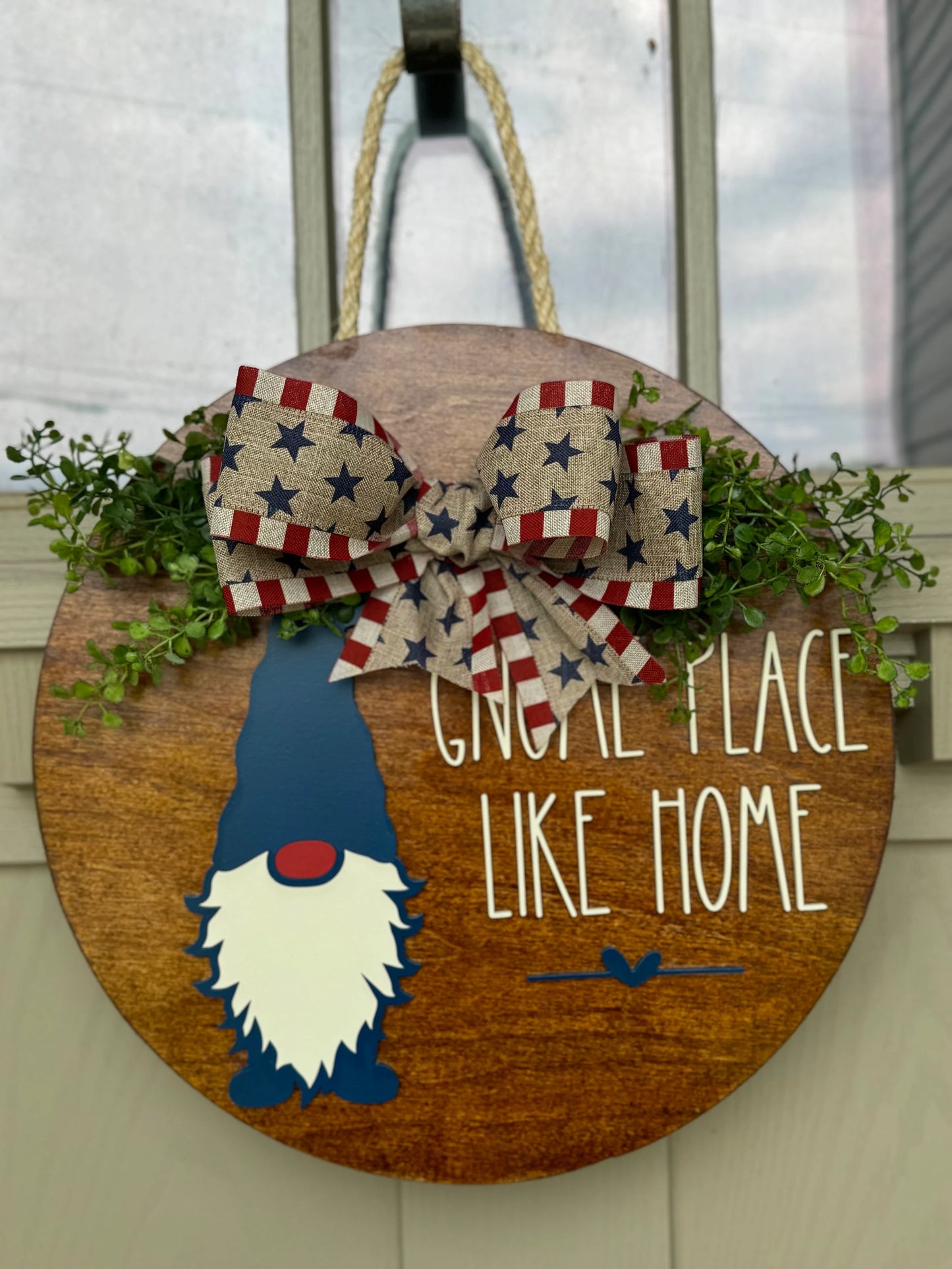 Gnome Place Like Home door hanger