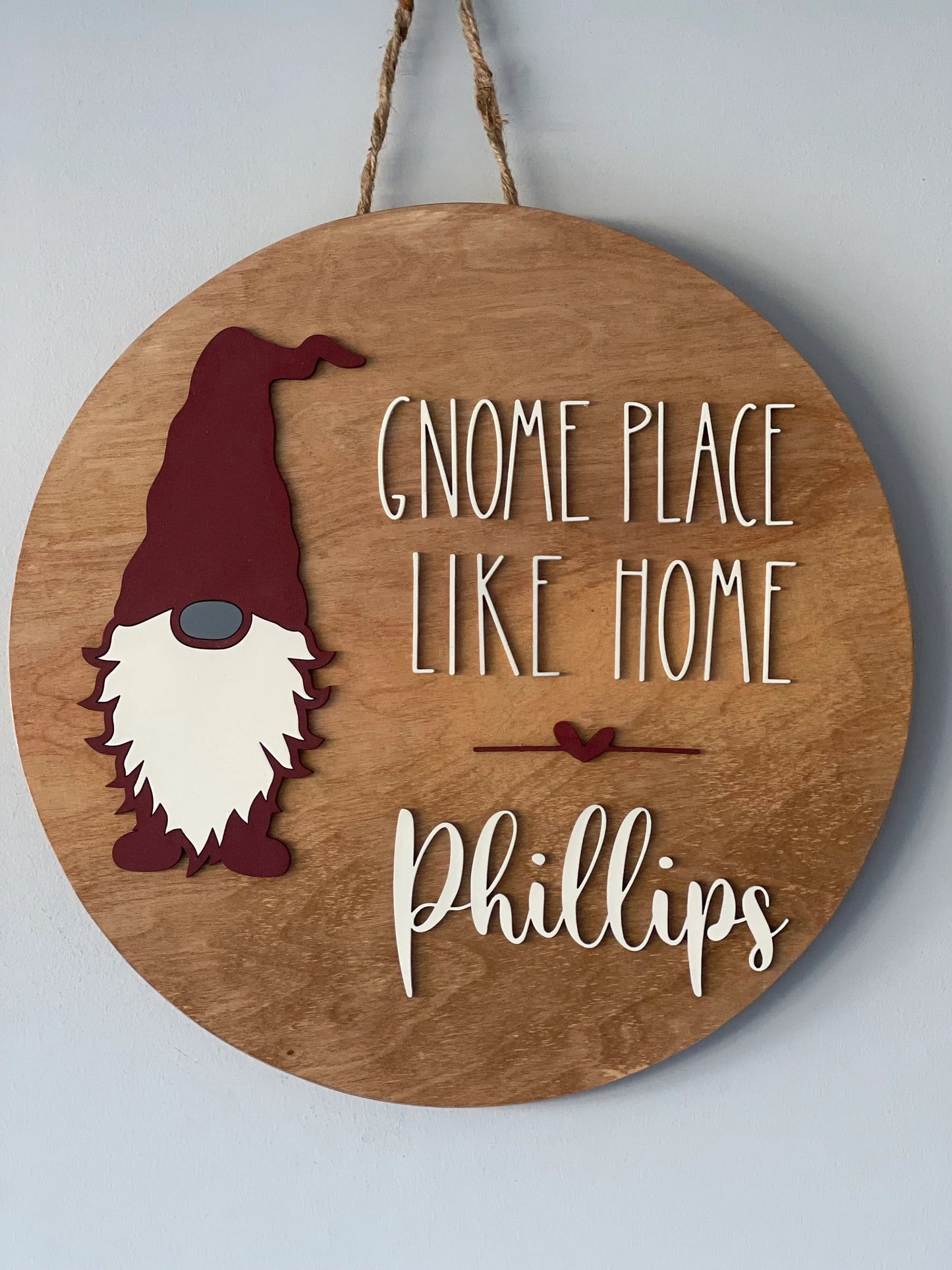 Gnome Place Like Home door hanger