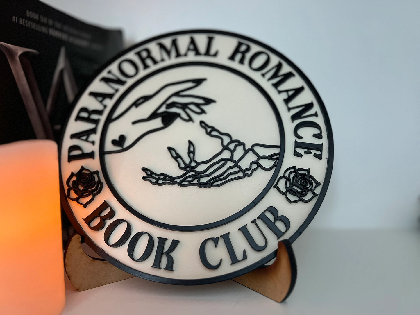 Paranormal Book club book shelf sign