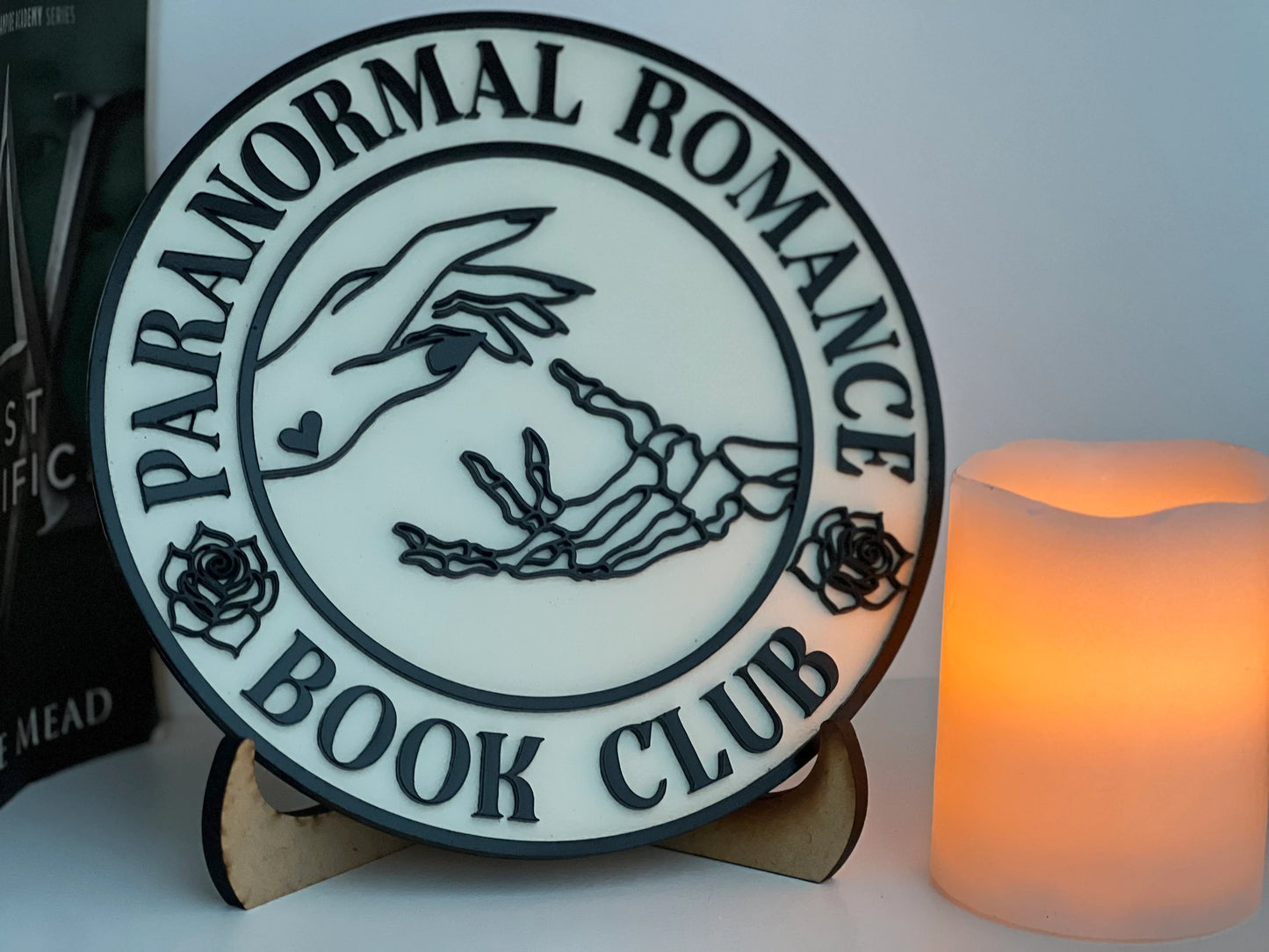Paranormal Book club book shelf sign